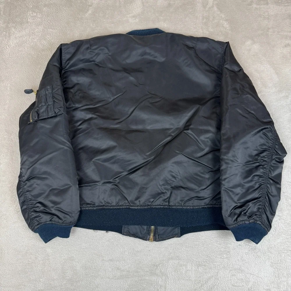 Vintage Blown Away Boston Movie MA-1 Bomber‎ Jacket Mens L Black Preowned